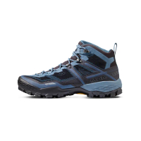 【Mammut 長毛象官方直營】Ducan Mid GTX 中筒登山健行鞋 男款 黑/波賽頓 #3030-03541
