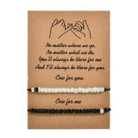 One for you one for me 2pcs/set Lava Stone Bead Bracelet Black String Braiding Couple Bracelets for Men Women Jewelry