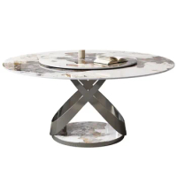 Round Marble Dining Table Dinner Center Dressing Restaurant Dining Table Center Outdoor