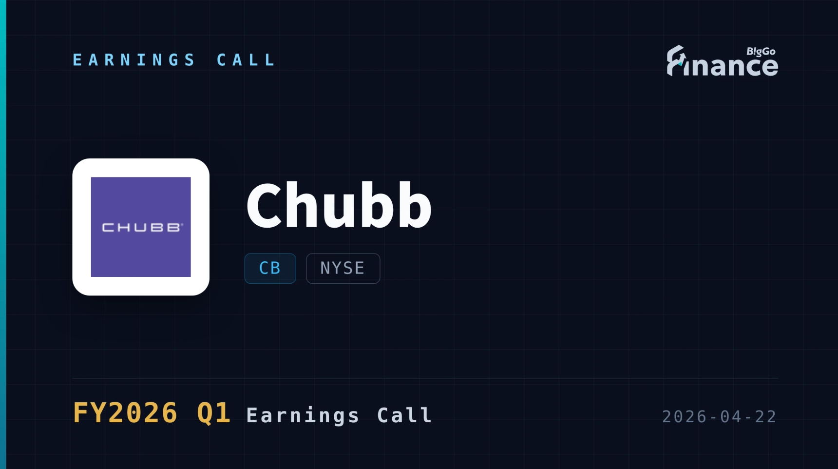 [CB Q1 2026 Earnings Call] Chubb Posts $2.7B Core Earnings, Book Value ...