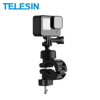 TELESIN Bike Mount Bicycle Motorcycle Handlebar Clip Holder for Gopro Hero 12 11 10 9 Insta360 Osmo Action 4 Camera Accessories