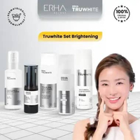 ERHA Truwhite Brigtening Paket Skincare Pemutih Wajah Lengkap 5 Pcs - Day Night Facial Wash Toner Se