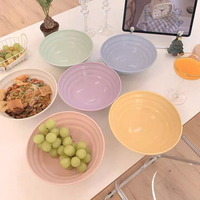 馬卡龍日式拉麵碗-學生泡面碗-純色圓形碗