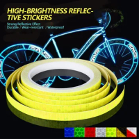 1cm*8m Bike Safety Reflective Stickers Night Reflective Conspicuity Warning Tape Film Sticker Strip Bicycle Accessories