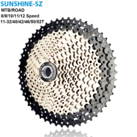 SUNSHINE Mountain Bike 8 9 10 11 12 Speed Velocidade Bicycle Cassette 32T 40T 42T 46T 50T 52T MTB Freewheel Sprocket for SHIMANO