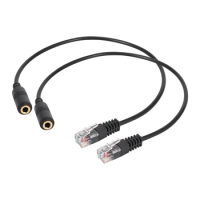 2Pc 3.5Mm Stereo Audio Headset To Jack Female To Male RJ9 Plug Adapter Converter Cable Cord