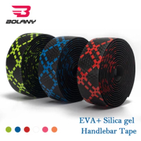 Bolany Bike Silicone Handlebar Tape 1 pair With Bar Plugs Soft Anti-slip Silica Gel EVA Belt Cork Road Bicycle Accessories