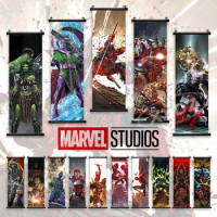 Anime The Avengers Wall Art Marvel Scroll Pictures Ant-Man Hanging Painting Daredevil Canvas Star-Lord Poster Hulk Home Decor