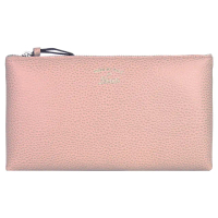【GUCCI】SWING燙金logo皮革化妝包(大/粉紅)