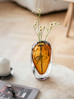 現代簡約輕奢琉璃玻璃花瓶大號創意客廳花器樣板間軟裝飾桌面擺件