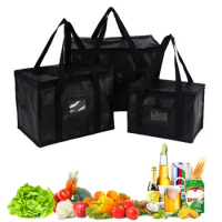 Insulated Grocery Tote Insulated Food Delivery Bag Pizza Delivery Cooler Bags for Travel Food Delive