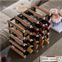 【熱賣】huntice酒架紅酒具展示架實木家用小酒櫃簡約歐式時尚鑲嵌紅酒架line ID：kkon10