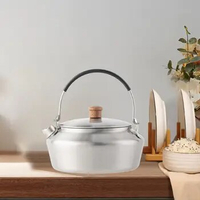 Tea Kettle Pot 1L 304 Stainless Steel Coffee Pot Camping Kettle for Boiling Hot Water for BBQ Outdoor Hiking Family Restaurant