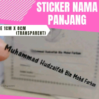 Sticker Transparent Size 1cm x 8cm Waterproof