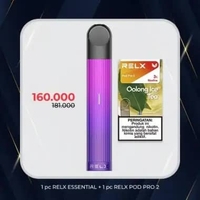 RELX Bundle Essential Neon Purple Device and Pod (Isi 1 Pod) Oolong Ice Tea