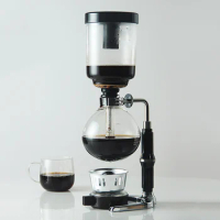 3/5Cups Siphon Coffee Maker Home Vacuum Glass Manual Siphon Coffe Pot with Alcohol Burner Tabletop Syphon Tea Pot Coffee Brewer