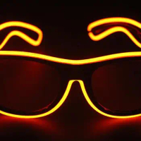 El Wire Glow Eye Glasses Led DJ Bright Safety Light Up Led flashing glasses Cool Halloween Christmas Birthday Party Eyewear gift