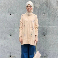 {HayyaSofea} ZAZA KNITWEAR CARDI EMBROIDERY | Baggy Freesize | Button Top | Sulam Jahit | Tak Nipis 