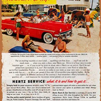 Metal Sign - 1954 Hertz Rent-A-Car in Florida - Vintage Look Wall Decor for Cafe Bar Pub Home Beer Decoration Crafts