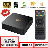 TV Box Q96 X1 Smart TV Box Android 12 Allwinner H3 Quad Core 2.4G WIFI 8K Set Top Box 8GB+128GB Media Player H.265 2023 IPTV