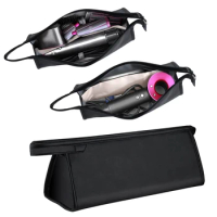 Hair Dryer Carrying Case Waterproof Hair Dryer Storage Case PU Leather Storage Bag Portable Travel Case Storage For Dyson