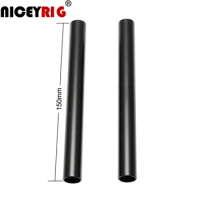 NICEYRIG 15mm Rod Aluminum Alloy Double 15mm Rod Shoulder Rig 15mm DSLR Bracket Handle Grip Rod Length 150mm (2 Rods in a Pack)