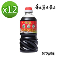 【屏大】非基改薄鹽醬油膏 12罐(670g/罐)