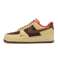 Nike 休閒鞋 Air Force 1 07 男鞋 女鞋 卡其 棕 紅 AF1 復古 情侶鞋 HQ3447-222