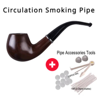 High quality Recyclable Wooden Cigarette Tobacco Mouth Filter Reduce Tar Smoke Pipe Microfilter retro Hookah Pipe Smoker Gift