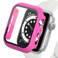 Cover For Apple Watch Case 45mm 41mm 44mm 40mm 42mm 38mm accessories Screen Protector Tempered Glass iWatch series 8 7 6 SE 5 9