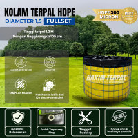 Kolam Terpal Bulat HDPE Geomembrane 300 Micron Diameter 1,5 Tinggi 1 Meter || Terpal kolam ikan