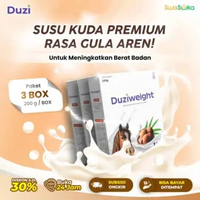 Duzi Weight - Susu Kuda Bubuk 200gr Herbal Penambah BB & Daya Tahan Tubuh Paket 3 Box
