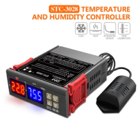 STC-3028 AC110~230V Temperature Humidity Controller Home Fridge Thermostat Humidistat Thermometer Hygrometer with Sensor