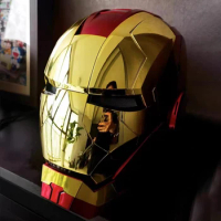 Iron Man Hot Toys Mk5 Autoking 1/1helmet Remote And Voice Control Iron Man Automatic Helmet Mask With Led Light Boy Gift Present