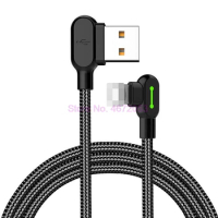 200pcs/lot 1.8m 2.4A Fast USB Cable LED Charging Mobile Phone Charger Cord Data Cable For iPhone 11 Pro XS Max XR X 8 7 6s Plus