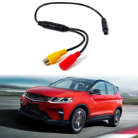1PC Car Reverse Backup Rear View Camera 4-Pin Male Connector To RCA Wire Power Harness Adapter Wire Female CVBS Signal Adapter