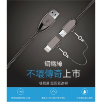 強強滾p-ENERGIEMAX Lightning &amp; Micro USB 鋼鐵充電線(1M)mfi apple