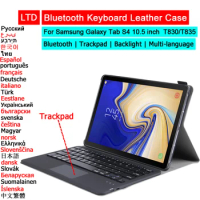 Bluetooth Keyboard Case For Samsung Galaxy Tab S4 10.5 T830 T835 Tablet Case Russian Arabic Turkish Korean Spanish Thai Keyboard