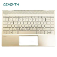 (Gold) New For HP Envy 13-AH 13-AH0051WN Upper Case Palmrest with Backlit Keyboard L19541-001