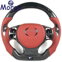 Custom LED Red leather Steering Wheel for Lexuss RX GS GX IS250 IS350 LX570 Interior accessories Carbon Fiber Steering Wheel