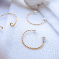 DAZZLING 3 pcs Set Half Pearls Design Rings