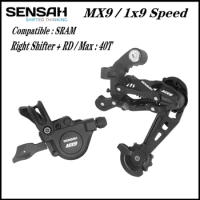 SENSAH MX9 1X9 9 Speed Derailleurs Trigger Groupset 9s 9v Shifter Lever 9 Speed Rear Derailleur Switches Compatible SRAM