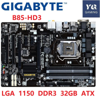 เมนบอร์ดเดสก์ท็อป, GIGABYTE GA-B85-HD3, B85 ซ็อกเก็ต, LGA 1150, รองรับ i3, i5 และ i7, DDR3, 32G, เมน