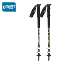 Pioneer 1pc/lot Adjustable External Lock Lightweight Aluminum alloy foldable Stick Camping Hiking Ski Climbing Trekking Pole