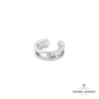 【Georg Jensen 官方旗艦店】FUSION 耳扣(18K白金 0.10ct鑽石 耳扣)
