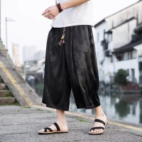 เสื้อวันเล่นสงกรานต์  เสื้อผ้าสงกรานต์คนอ้วนChinese style cropped pants for men and women. Suitable 