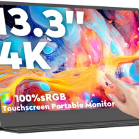 4K Touch Portable Monitor 13.3" 3840 * 2160 IPS Portable Monitor for Laptop Cheap Full Gamer Pc Game Full Mounted Mini Monitors