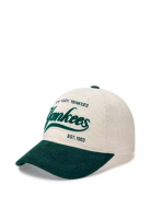 MLB Korea Varsity Corduroy Color Block Ball Cap - NY Green