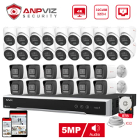 Anpviz 32CH 4K NVR 5MP POE IP Customized Camera Plug&amp;Play System CCTV Outdoor Security Surveillance Kit Remote View H.265 IR 30m