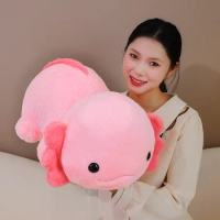 45/60cm Kawaii Pink Axolotl Plush Toy Soft Stuffed Animal Pillow Cartoon Plushie Chubby Axolotl Dolls Gift Home Decoration